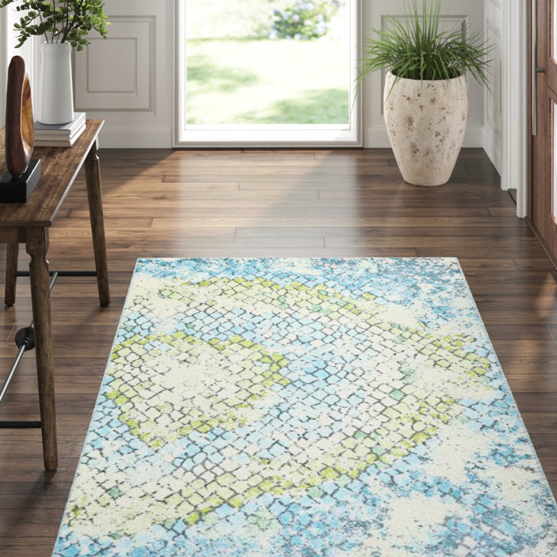 Bungalow Rose Nordin Abstract Blue/Green Area Rug & Reviews Wayfair